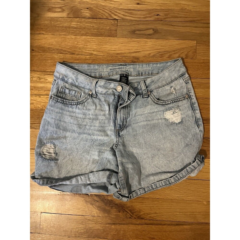 Sound Style Vintage Reunion Women's Light Wash Denim Cut Off Shorts Size 8